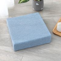 天蓝-方形 30*30厚5cm 棉麻坐垫高密度加厚海绵坐垫蒲团办公室学生增高椅子垫子软可拆洗