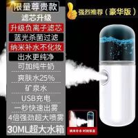 [高贵白]正品+充电器 升级款[可用牛奶+矿泉水] 纳米喷雾补水仪器脸部加湿蒸脸美容冷喷机家用小型便携神器充电式