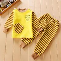 (加绒)黄色老虎 80 55#建议身高75-85左右 加绒加厚男童秋衣秋裤儿童保暖内衣套装女童宝宝小孩睡衣服秋冬季