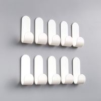 (大J挂钩)白色10个 创意可爱小挂钩强力粘胶墙壁挂称重免打孔无痕粘钩宿舍衣服帽挂勾