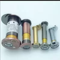 14管径银色门厚70-100 防盗门猫眼门铃一体35管径加长猫眼带门铃通用高清多功能家用门镜