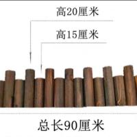 长90cm高20*15直径5.8cm 庭院户外防腐木栅栏小篱笆阳台花园花坛装饰碳化木桩圆木围栏实木