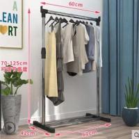 单杆小号((不可伸缩)) 不锈钢晾衣架落地伸缩折叠室内阳台升降简易单双杆晒衣架挂衣架子