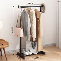 66cm简易款 家用晾衣架落地卧室内挂衣架子简易学生宿舍折叠式置物凉晒衣服杆