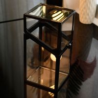 [玻璃]四边黑色刷桶 化妆刷收纳桶防尘笔筒刷子桌面亚克力眉笔收纳带珍珠眼影刷收纳盒