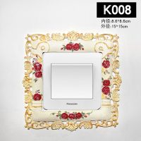 K008 卡通可爱开关贴墙贴保护套轻奢家用插座贴树脂欧式创意家居装饰品