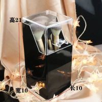 黑色 [特价款]刷筒不含珍珠 透明化妆刷收纳桶防尘带盖桌面亚克力梳妆台美妆刷子笔整理收纳筒