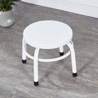 时尚木板白色[两件起拍]28厘米 小凳子家用成人矮凳金属铁管四腿小凳子彩色小圆凳子桌椅组合