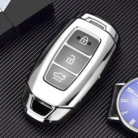 黑胶款电光银单壳 北京现代菲斯塔钥匙套全新胜达ix35男女壳扣汽车保护伊兰特钥匙包