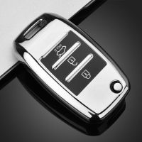 大起亚折叠黑胶[银]单壳 适用起亚钥匙套壳k3智跑k2焕驰k4狮跑k5福瑞迪kx3傲跑kx7包扣佳乐