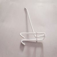 白色 5厘米网钩20个 浸塑网格网片配用挂钩百货网架货架收纳网格钩五金电镀防锈多功能