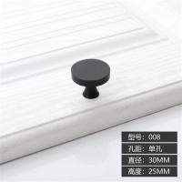 单孔-黑-T008 极简加宽T约轻奢风格金色拉手黑色把手衣柜门橱柜门抽屉手把北欧