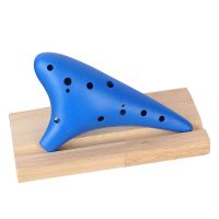 蓝色中音c 陶笛+挂绳 新品树脂陶笛12孔AC 中音C调塑料十二孔防耐摔学生小学初学乐器