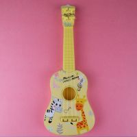 米黄色/葫芦卡通斑马/30cm [儿童吉他]儿童小吉他可弹奏尤克里里乐器琴男女宝宝玩具3-12岁