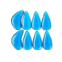 大 海蓝色8支送胶布 [半月摇指专用古筝指甲送胶布]高端古筝指甲古筝义甲古筝指甲
