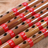 红色g调 笛子初学入门专业考级笛子整支竹笛苦竹横笛G调F调E调D调C调笛子