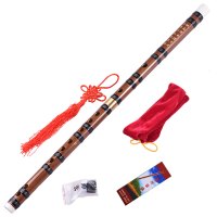 F调+4赠品 黑头红线黄铜二节笛 [初学笛]苦竹二节笛子横笛竹笛成人儿童入门自学民族吹奏乐器