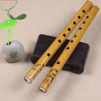 精美印花竖笛(长24CM) 纯笛子 笛子 初学演奏横吹竹笛乐器送专业笛膜 成人儿童学习横笛曲笛梆笛