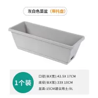 浅灰色:长43cm宽17cm送托盘 1个盆 家用阳台种菜盆长方形种菜箱种菜神器霍伦塑料花盆特大号特价清仓