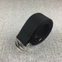 双环黑色 110cm SUP男女士情侣款自动帆布腰带韩版印花布料裤带时尚皮带