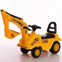 黄色 新款儿童手动挖掘机玩具可坐人可骑滑行挖,挖土机工程车老挖车