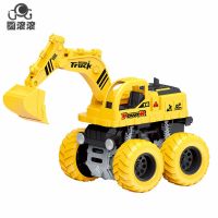 挖掘机 耐摔儿童惯性工程车玩具仿真挖掘机翻斗车搅拌车挖挖土机钩机模型