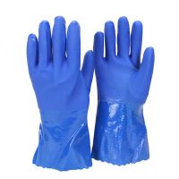 舒耐特630一体绒蓝色耐油3双 舒耐特630加绒浸塑手套防水滑工业杀鱼橡胶止滑耐油保暖劳保冬季