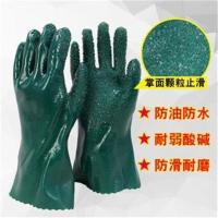 舒耐特230墨绿止滑手套3双 XL 舒耐特230全浸塑杀鱼止滑劳保手套全胶皮颗粒防水防滑耐磨防油