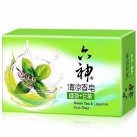 (六神)绿茶清凉香皂 共1块 批发1-72块六神香皂125g除菌香皂绿茶甘草香皂清凉冰片香皂