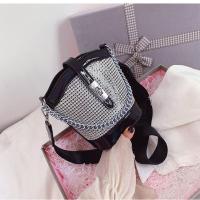 黑色 亮片亮钻水桶包斜跨包女包新款