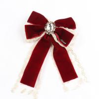 FJ01102红色 韩版新可爱女生ins蕾丝飘带金丝绒大蝴蝶结发夹头饰顶夹弹簧夹