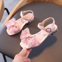 粉红色 内长21.0cm 34码 女童凉鞋2021新款防滑夏季公主8岁9岁小女孩软底学生时尚沙滩鞋潮