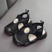 黑色 21码/内长13.5厘米 女童凉鞋2021新款夏季小女孩宝宝凉鞋软底透气网鞋儿童凉鞋小童鞋