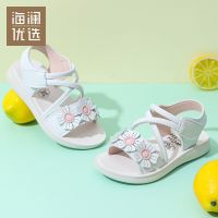 白色 23 鞋内长13.9cm 海澜优选童鞋露趾软底女童凉鞋2021年夏季新款舒适宝宝公主小童鞋
