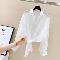 白色 [短款防晒衣-8809#] S [建议80-95斤] 冰丝雪纺上衣女防晒衣长袖开衫披肩2021新款夏季轻薄外套显瘦