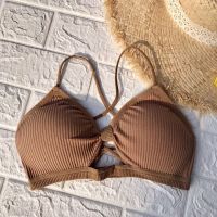 姜黄色 均码 80-125斤 内衣女无钢圈少女吊带过胸打底性感美背裹胸防滑学生交叉带文胸潮