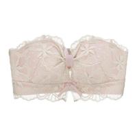 杏色 单件 32/70 [AB通杯] 无肩带乳胶蕾丝内衣女夏小胸聚拢显大平胸专用防滑bra美背文胸罩