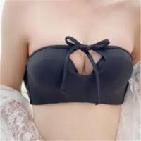 黑色单件 32/70A 光面性感无肩带美背文胸春夏新款无钢圈无痕小胸变大聚拢文胸套装