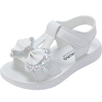 2128白色 29 码鞋内长18.5cm 女童凉鞋2021夏季新款时尚宝宝童鞋小女孩防滑洋气公主鞋蝴蝶结