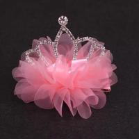 大蕾丝吊钻粉红色 2020新款儿童皇冠头饰女童公主头花饰品发夹发卡小女孩发饰边夹