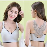 灰绿 M码 建议80-100斤 大码美背160斤舒适内衣女无钢圈聚拢性感乳胶文胸薄款胸罩防下垂