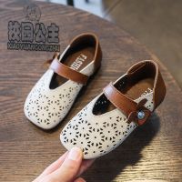 米白色 22码内长14.5厘米 校园公主2020春夏新款镂空洞洞鞋女童小皮鞋儿童小女孩宝宝软底鞋