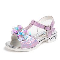 紫色 26码/内长16.0厘米 儿童凉鞋女童鞋2021夏季新款小女孩公主鞋中大童学生鞋鱼嘴表演鞋