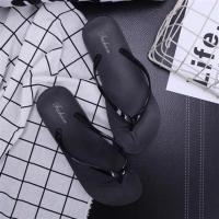 2159黑人字拖偏小 36 软胶厚底新款夏季人字拖鞋女外穿防滑洗澡情侣凉拖鞋平底夹趾海边