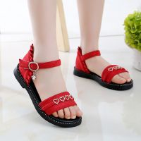 9011大红 36码/内长22.5cm 女童凉鞋2021新款时尚韩版夏季儿童鞋防滑公主鞋软底小女孩中大童