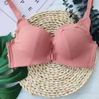 超级聚拢粉色单件 32/70A 无痕性感收副乳防下垂厚文胸前扣美背小胸罩聚拢无钢圈内衣女套装