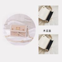 奶白色 日系可爱小方包女斜挎夏季链条包包女2021新款时尚小众质感单肩包