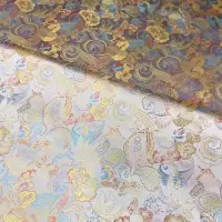 增白色 70宽幅 布料中国风蝴蝶纹织锦缎童装和服汉服服饰面料
