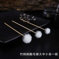 竹柄鹅毛棒大中小各一根 专业打挖耳朵毛毛采耳专用工具挖耳勺鹅毛鹤毛掏耳朵神器全套盒装