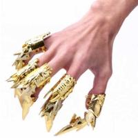 金色手指套(5只) 新品万圣节COS舞会装扮道具金刚狼指甲手指套舞台影视表演鹰爪手